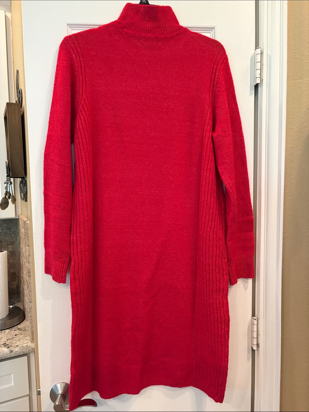 Red Sweater Dress - Picture 2 of 3